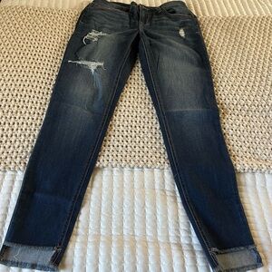 1822 Denim Dark Blue Distressed Skinny Jeans